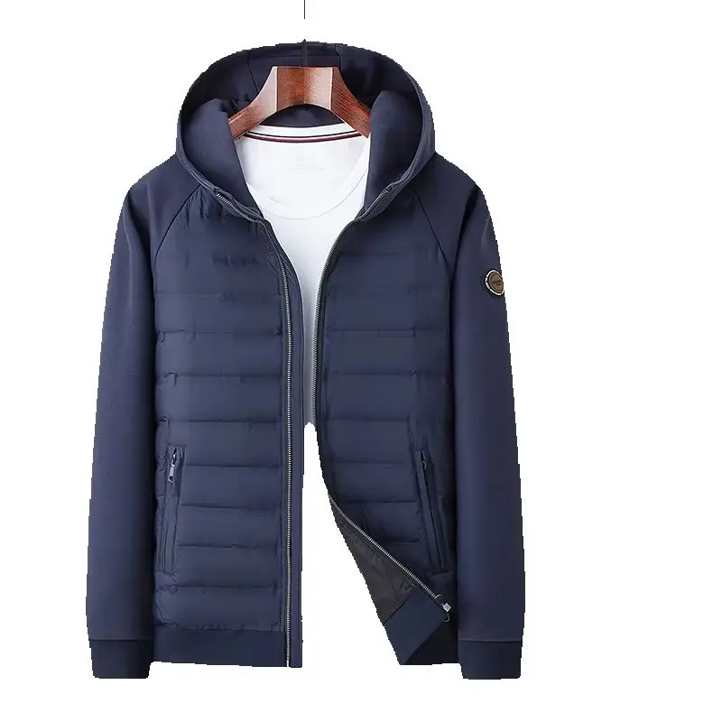High-Quality Stylish Men's down Jacket Lightweight Goose down Winter Outdoor Sportswear Fashionable Splicing Trendy All-Match