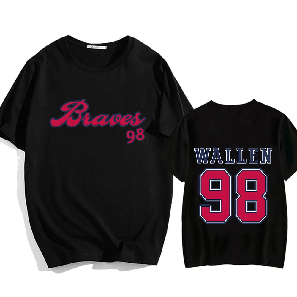 Braves 98 morganwallen camiseta para a primavera de alta qualidade algodão camiseta manga curta em torno do pescoço tshirt ropa hombre macio camisetas topo