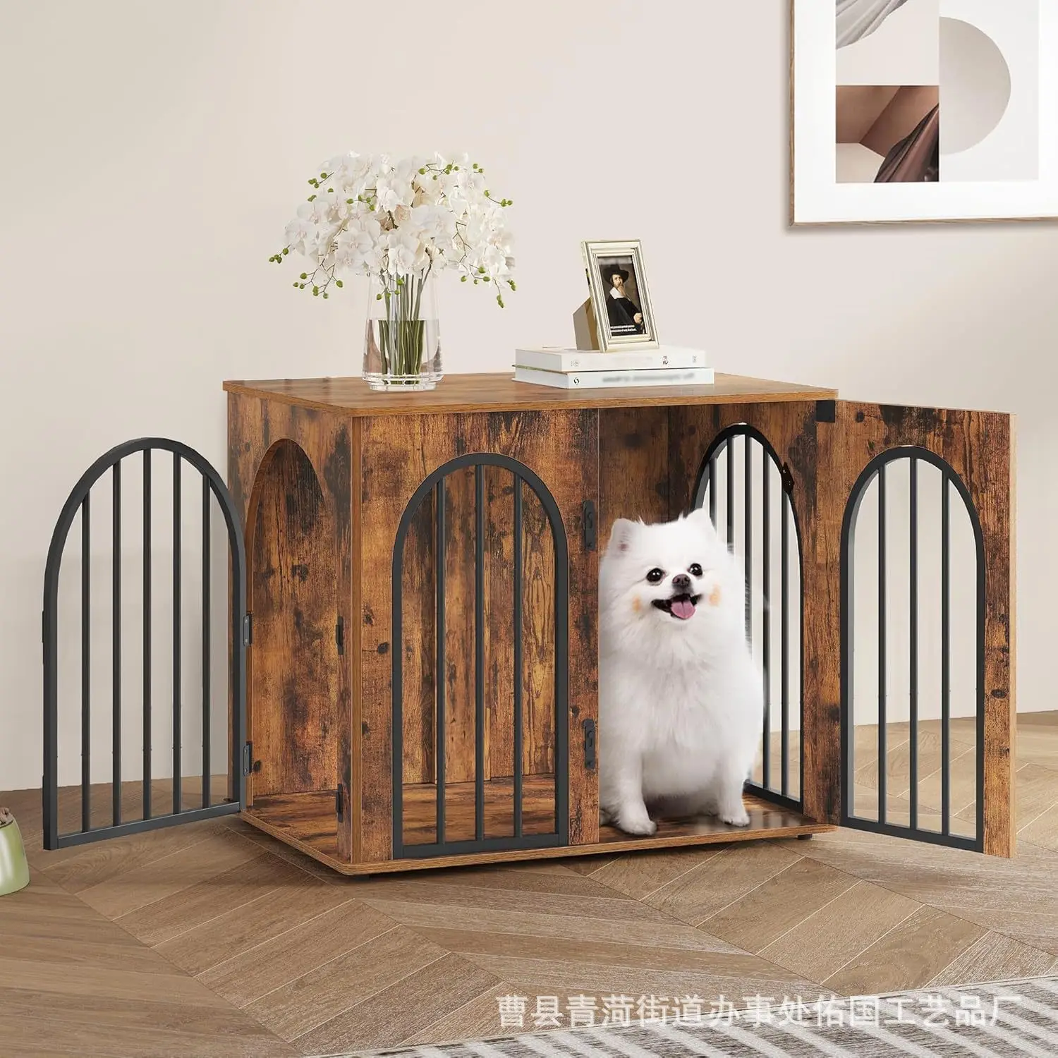 

Новая деревянная клетка для собак для использования в помещении, мебель для собак, подходит для средних собак, лежанка для маленьких собак, оптом