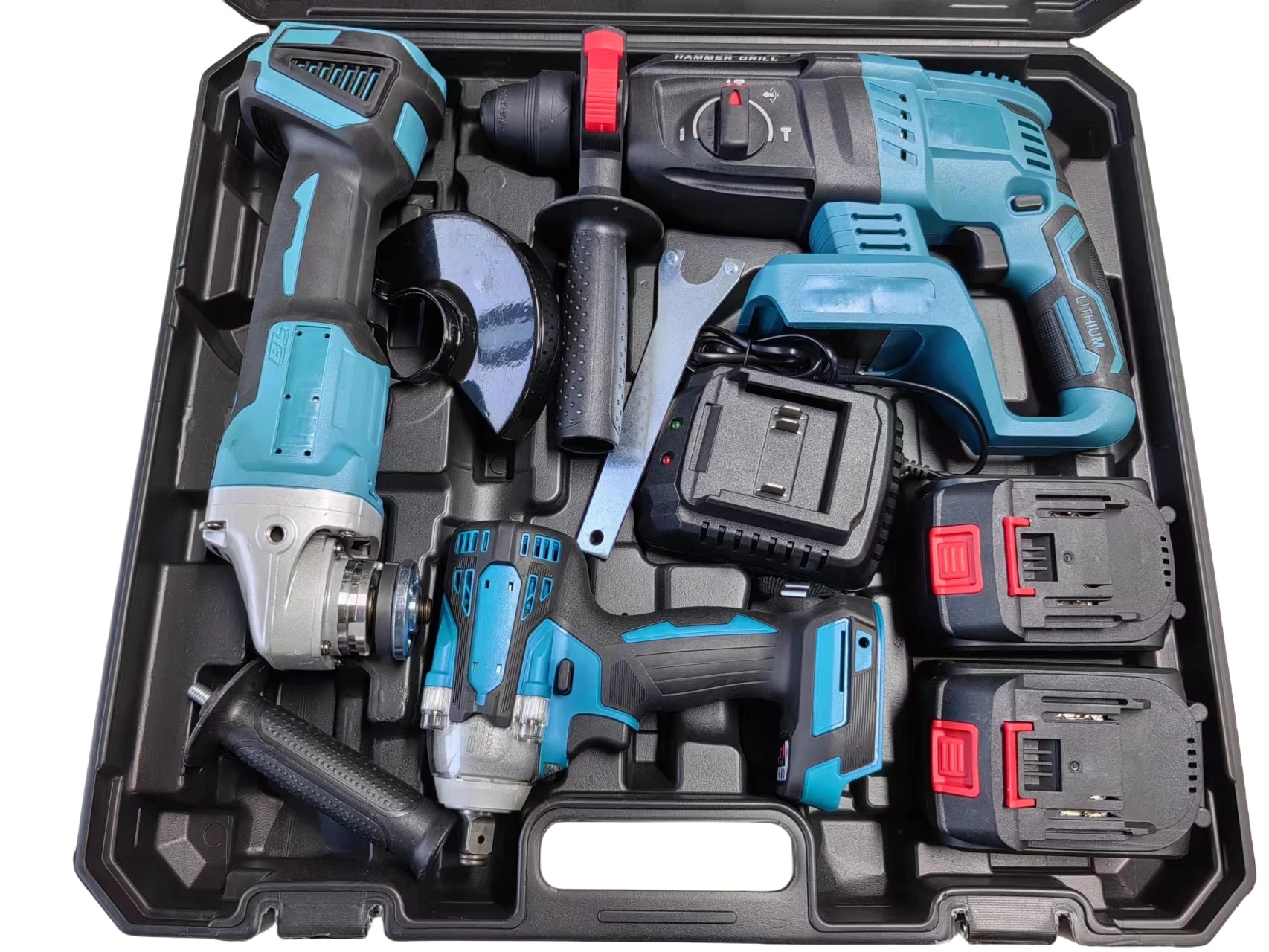 OEM настраиваемый набор из четырех предметов, полный беспроводной электроинструмент «сделай сам», включая аксессуары для дрели с литиевой батареей