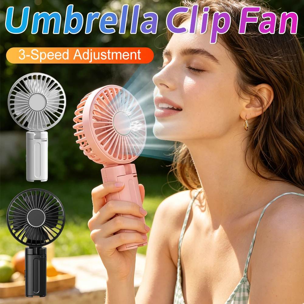 

Mini Foldable Fan 3-Speed Adjustment Portable Handheld Fan Folding Fan Rechargeable Electric Personal Fan for Home Office