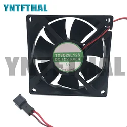 FOR TX8025L12S 12V 0.08A 80*80*25 8 Cm Super Silent Two lines Radiating Fan