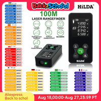 HILDA 50/100/120M Laser Rangefinder Red/Green Light Laser Distance Digital Tape Rechargeable and Measurable Angle Laser Measure
