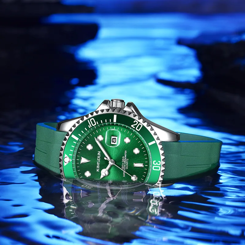 Green Watch Silicone Men's Watch Fashion Glow Waterproof Quartz Watch