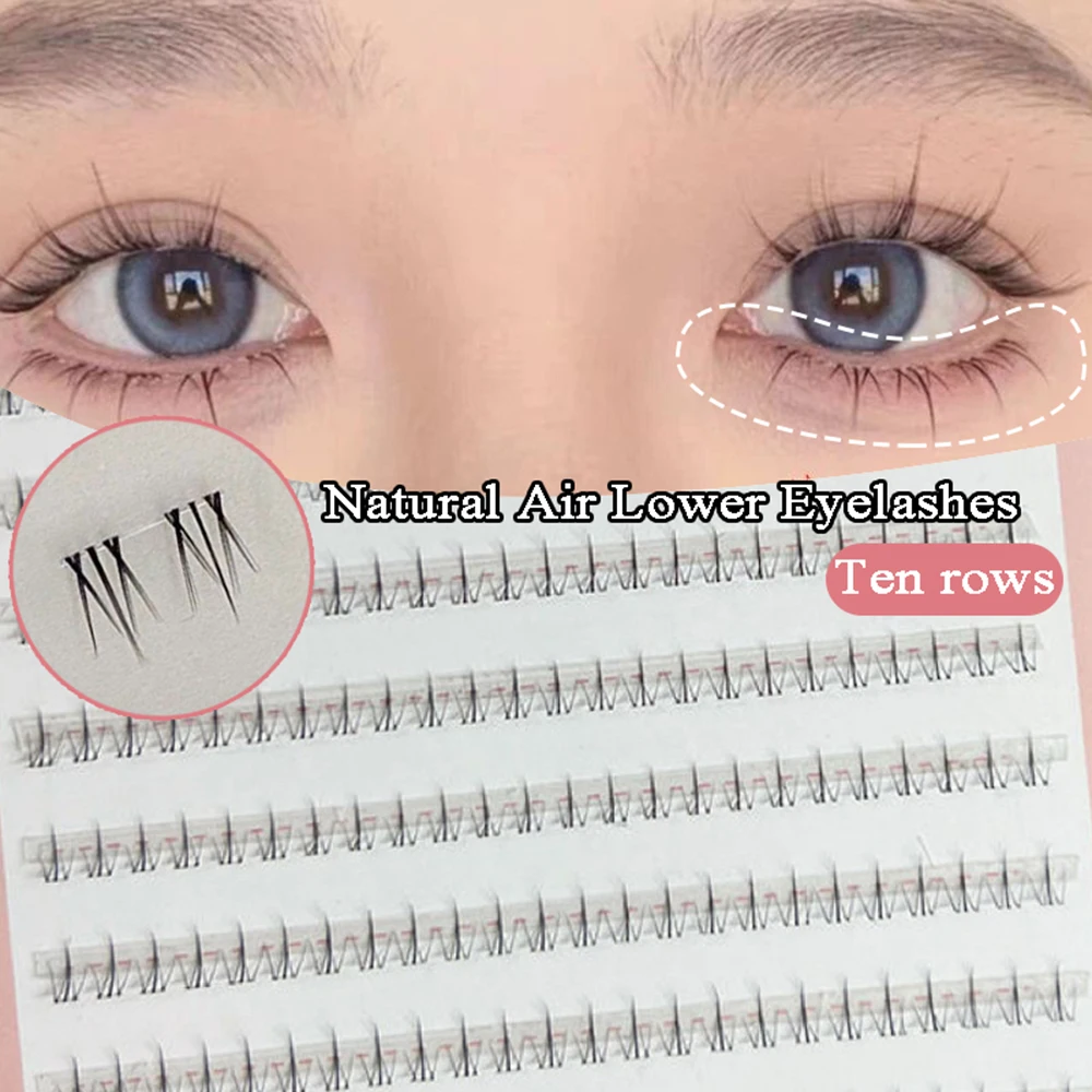 

Natural Soft Lower Eyelashes Single Cluster False Eyelashes Under Eyelash Large Capacity Self-Adhesive Makeup Tools