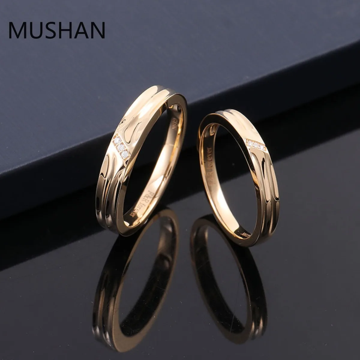 MUSHAN Luxury Custom 14K 18K Gold Rings Band Jewelry With Moissanite Diamond Lab Grown Gemstones Diamond Wedding Ring For Women view 3