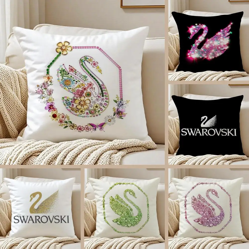 Luxury S-Swarovski Cushion Cover Silky Short Plush Double-Si