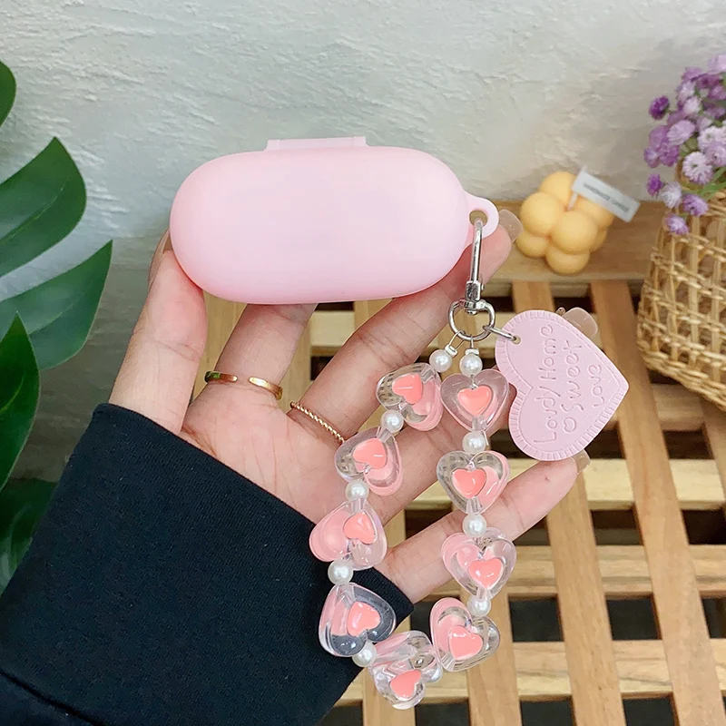 Cute Case For Huawei FreeBuds SE Love Heart keychain Earphone Cover Silicone Headphone Charger Box For Freebuds SE Fundas