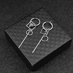 Personalized Long Tassel Pendant Drop Earrings Punk KPOP Boys Korean Earrings Hip Hop Stainless Steel Earrings AR18 22 Dropship