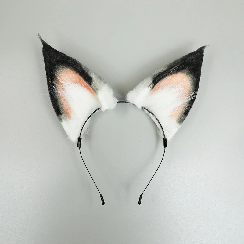Fascia per capelli in noce con orecchie fatte a mano |   Accessorio cosplay |   Set di code per convenzioni anime (pelliccia realistica)