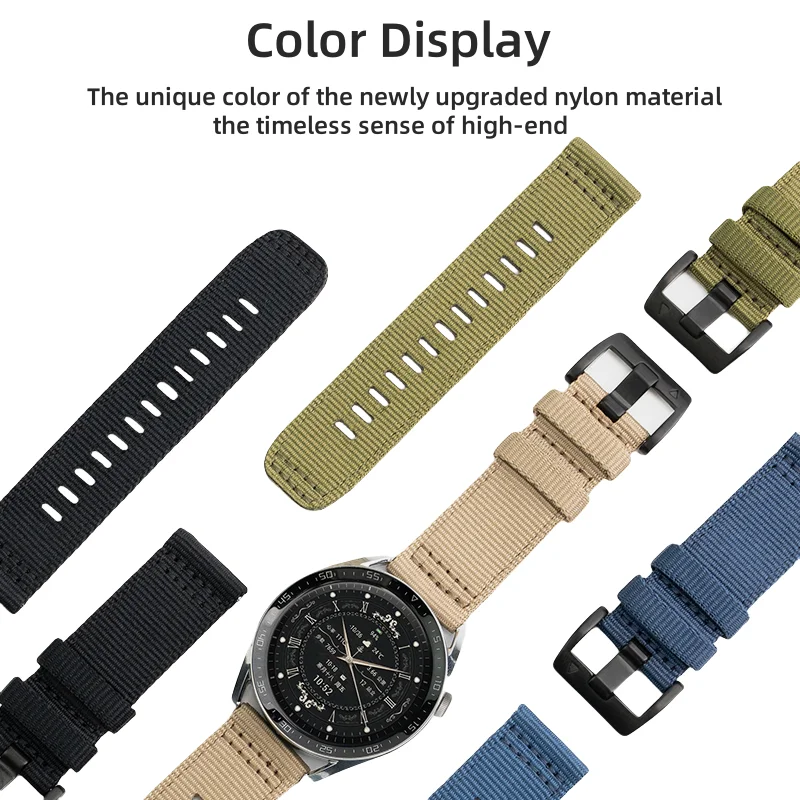 Suitable for Huawei GT for Samsung/20/22mm universal full range of tactical nylon straps,breathable and sweat-proof