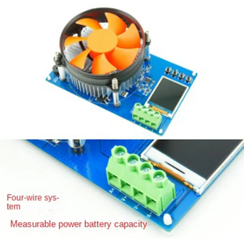 150W 4-Wire Battery Capacity Tester 1.77 Inch TFT Color Screen CNC Type Electronic Load Discharge Tester US Plug