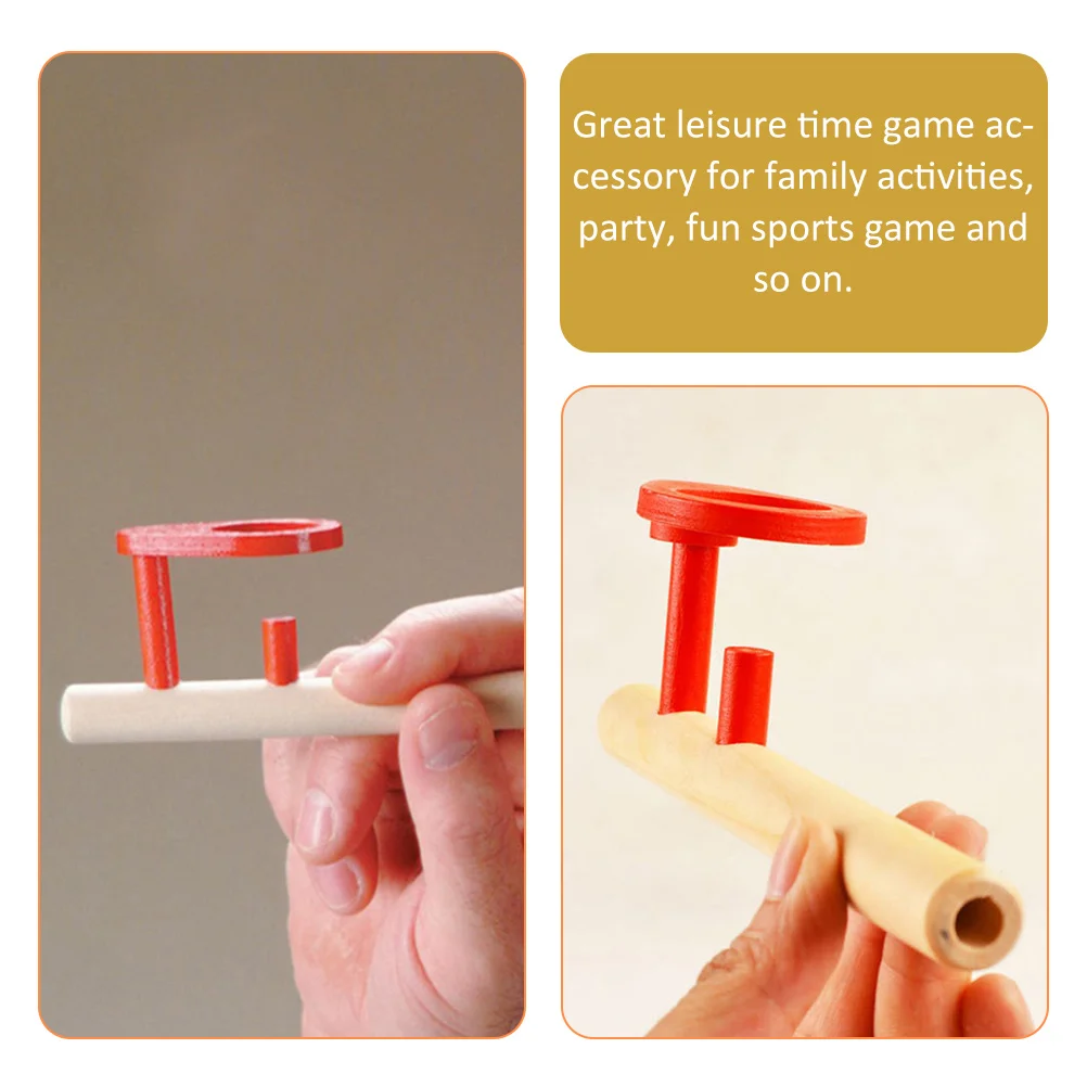 4 zestawy Drewniane dmuchawce do kulek 4 zestawy Zabawki dmuchane Małe pływające rurki Puzzle Balans Zabawka dla dorosłych Gra