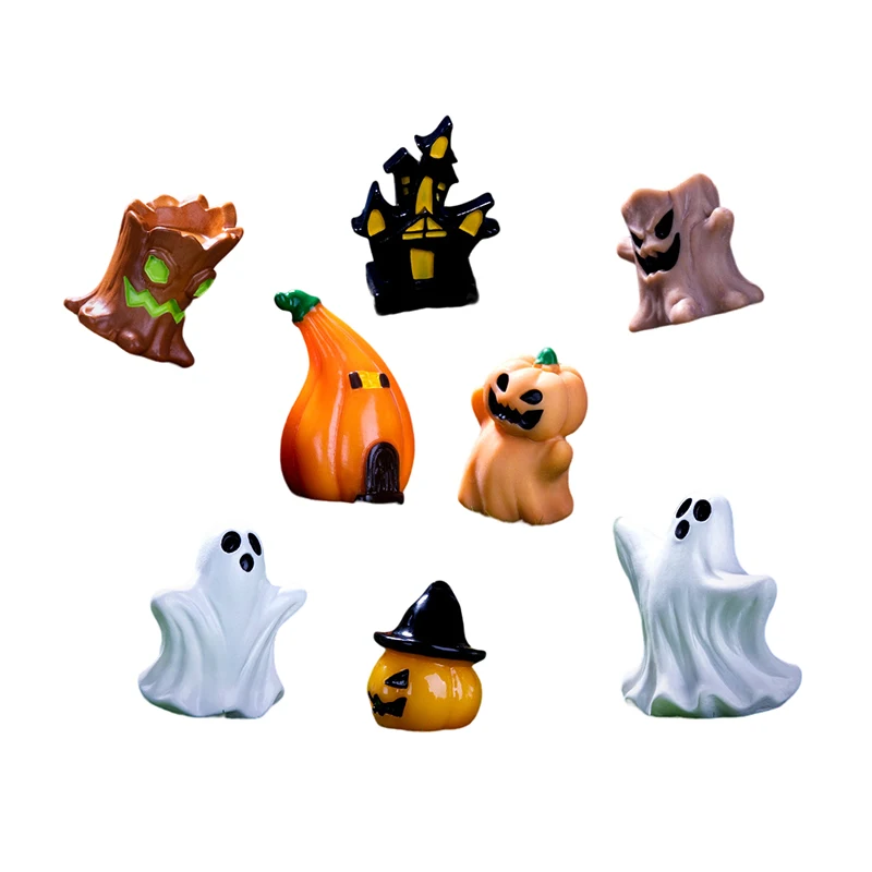 Figurines de micro paysage fantôme Aliments d'Halloween, petits ornements mignons, bricolage créatif, accessoires de décoration pour la maison, cadeaux