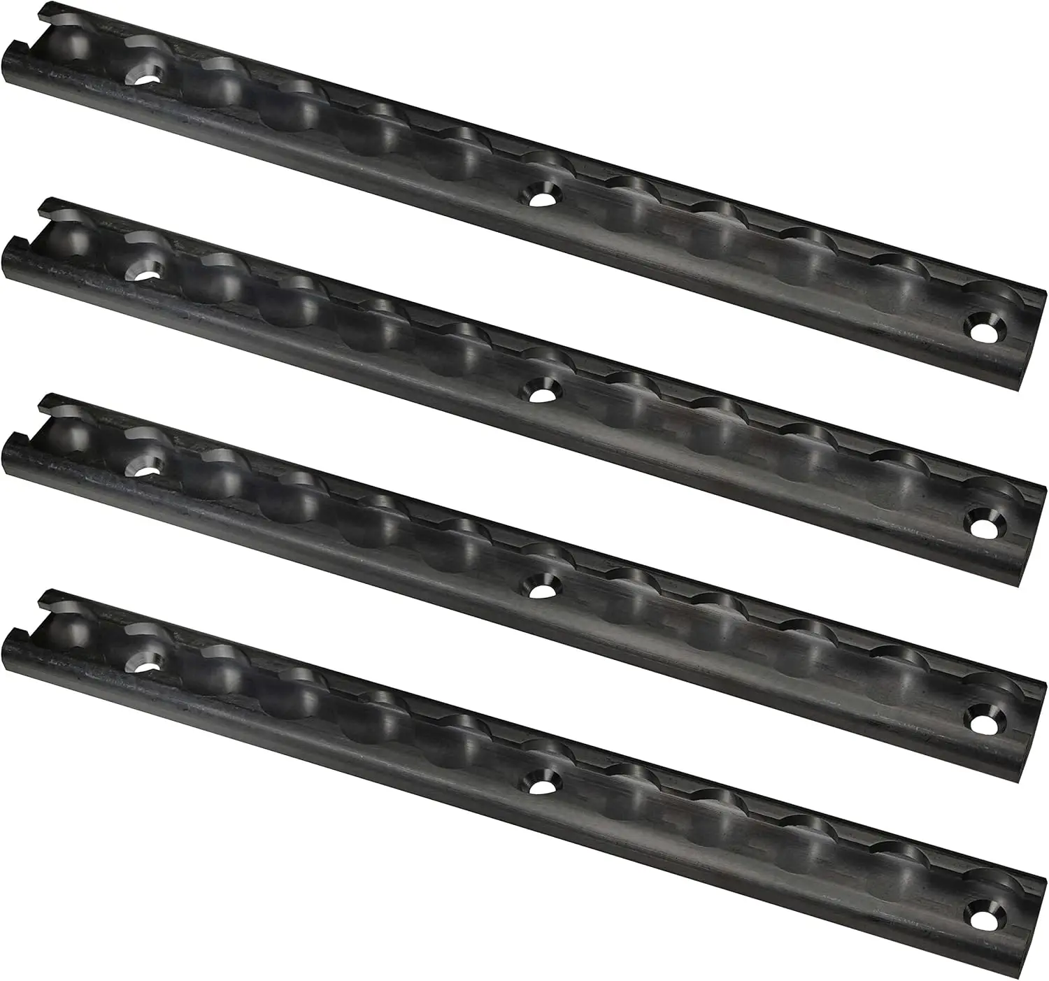 Black L Track (4-Pack), 12 Inch Black Anodized Aluminum L-Track Trailer Tie Down Rail for Enclosed Trailers, Utility Trailers,o