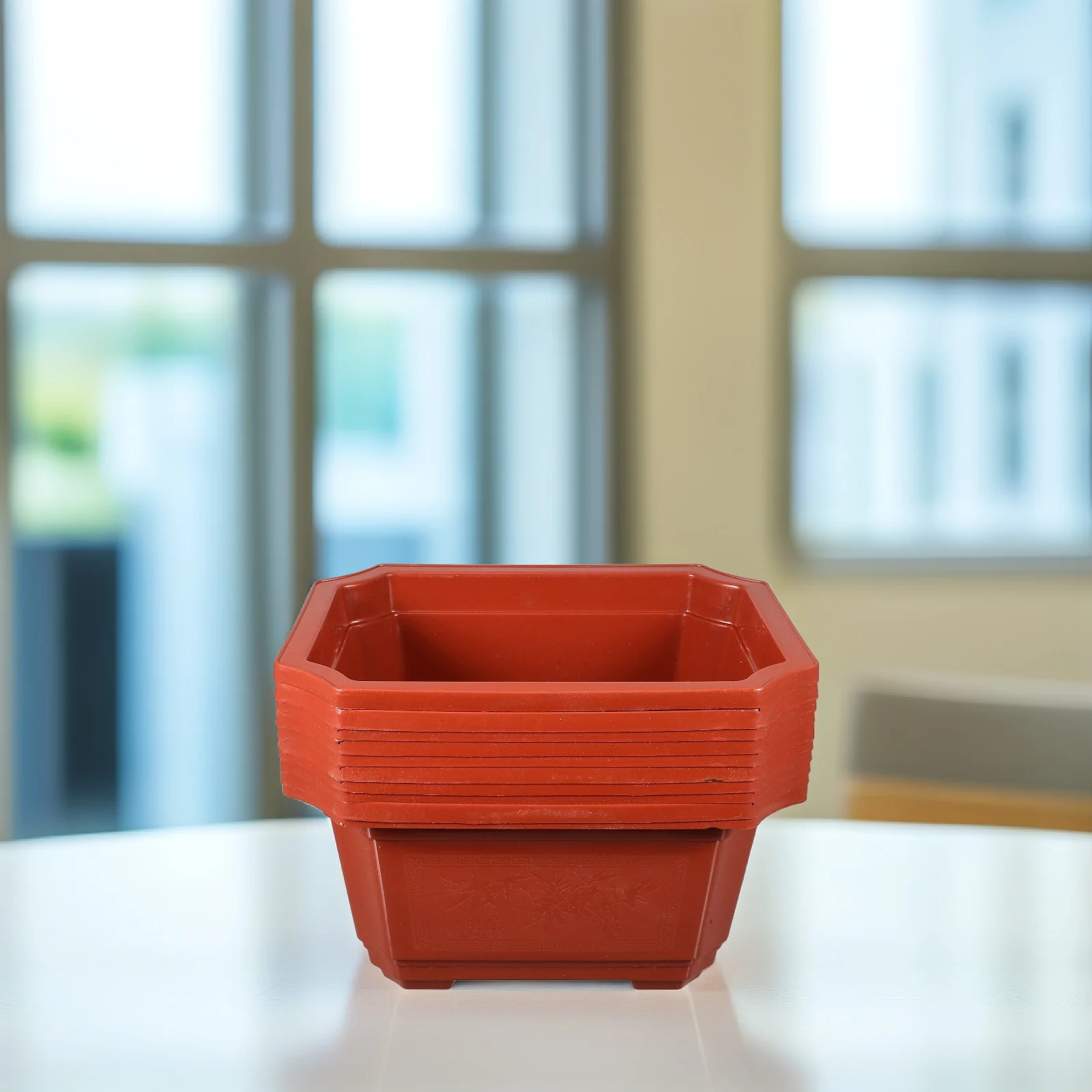 

10pcs Thicken Flowerpot Premium Plastic Rectangular Planter For Indoor Home Garden Bonsai Succulent Ferns Large Planting