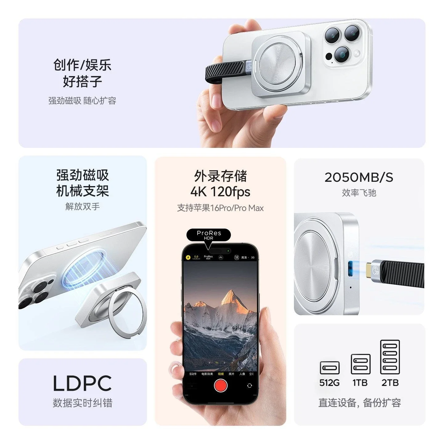 Magnetic Solid State Drive CZ20Plus Mobile Phone Computer High Speed Mobile External Storage