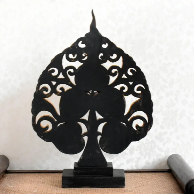 South East Asia Golden Bodhi Tree Ornament, Solid Wood Living Room Creative Home Thai Crafts