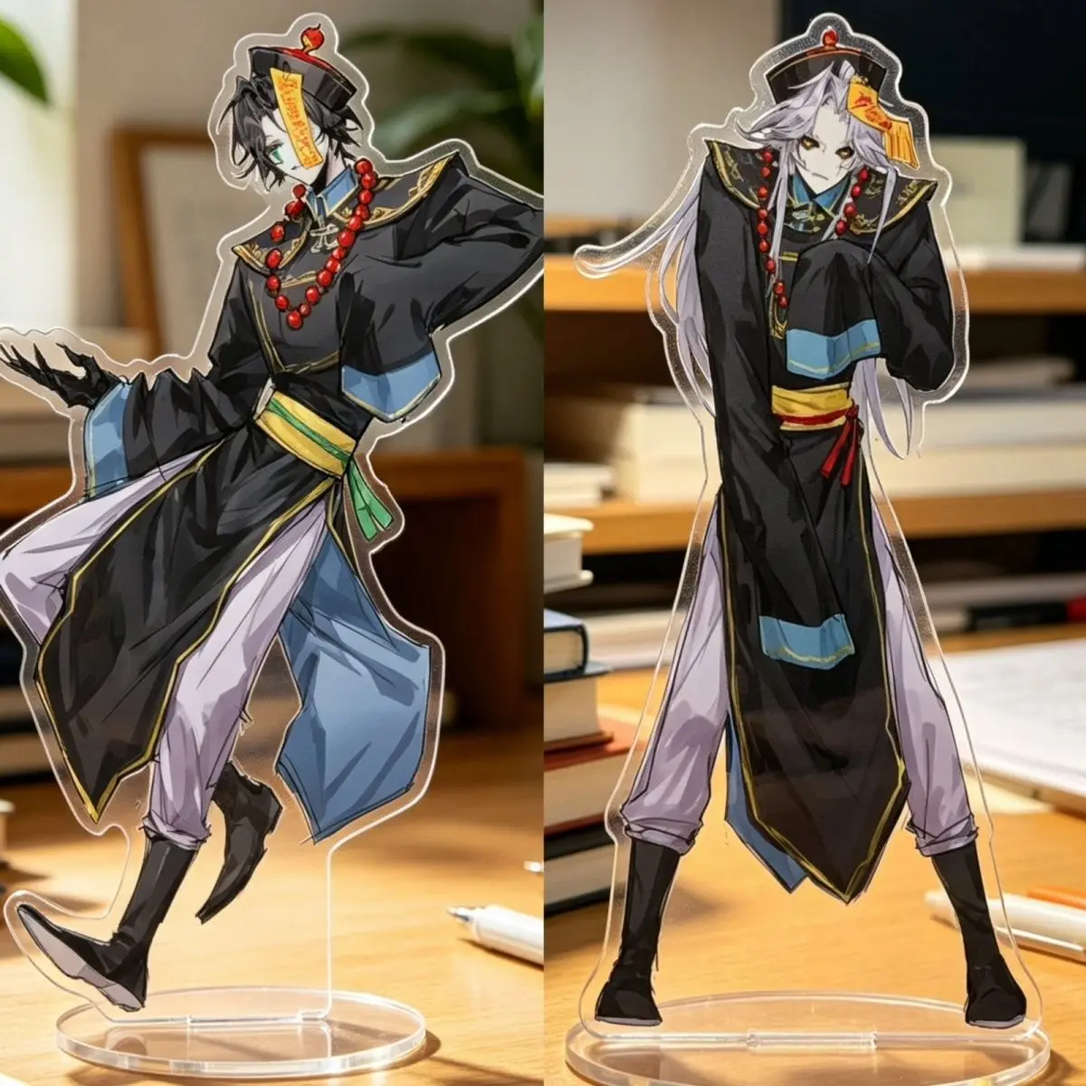 The Freak Circus Stand Anime KeyChain ‌Pierrot Harlequin Men Key Chain for Women Cartoon Creative Figure Acrylic Pendant Gifts