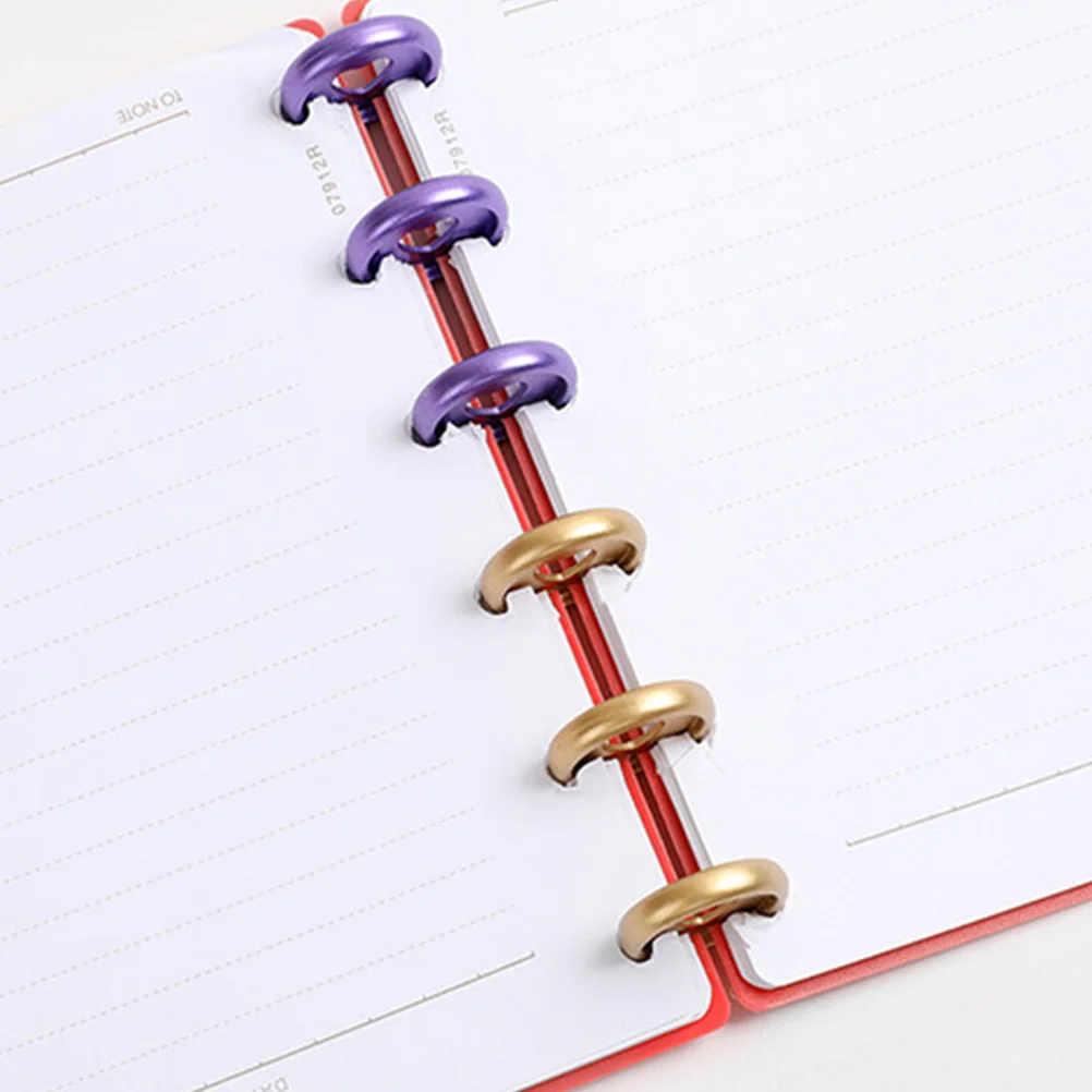 

10pcs Binder Discs Loose-Leaf Binding Discs Plastic Round Silver For Students Artists Office Workers Diy Notebook Supply