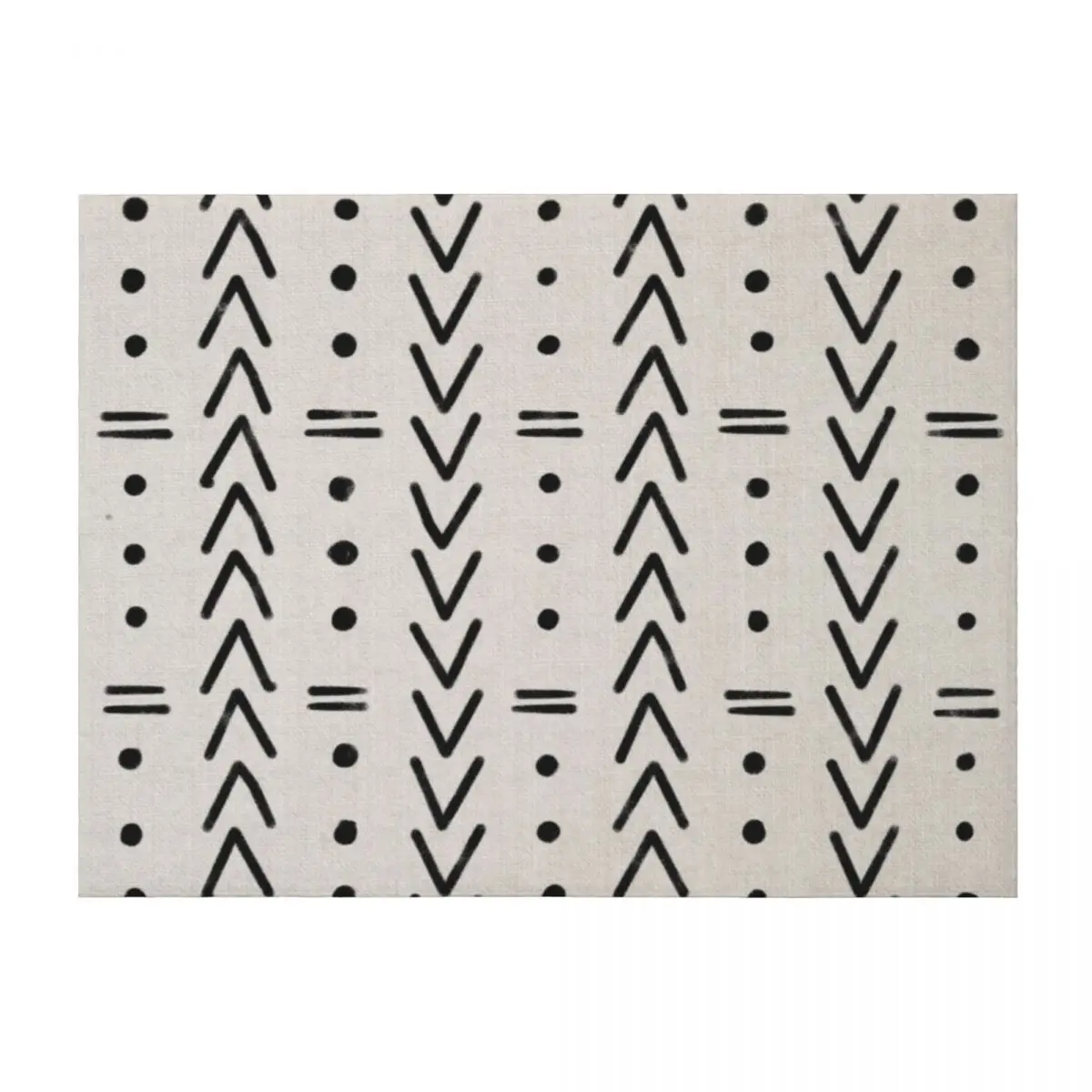 

Mudcloth Black Geometric Shapes in White Throw Blanket Blankets For Baby Sofa Throw Custom Polar Blankets