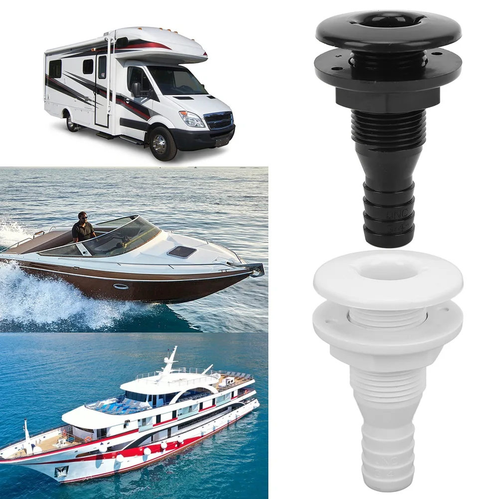Boat Water Drain Scupper ABS 3/4In White Through Hull Connector Hose Coupling Drain Outlet Replacement Hardware
