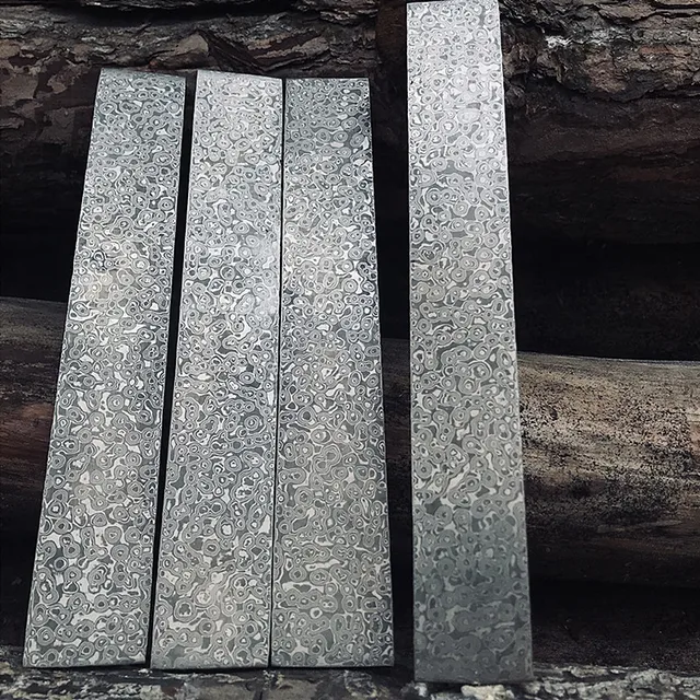 VG10 Stal damasceńska Kuty surowiec Nóż stalowy Pusty wzór Taśma stalowa Wzór DIY Tysiącwarstwowa stal 30x5x0,5CM