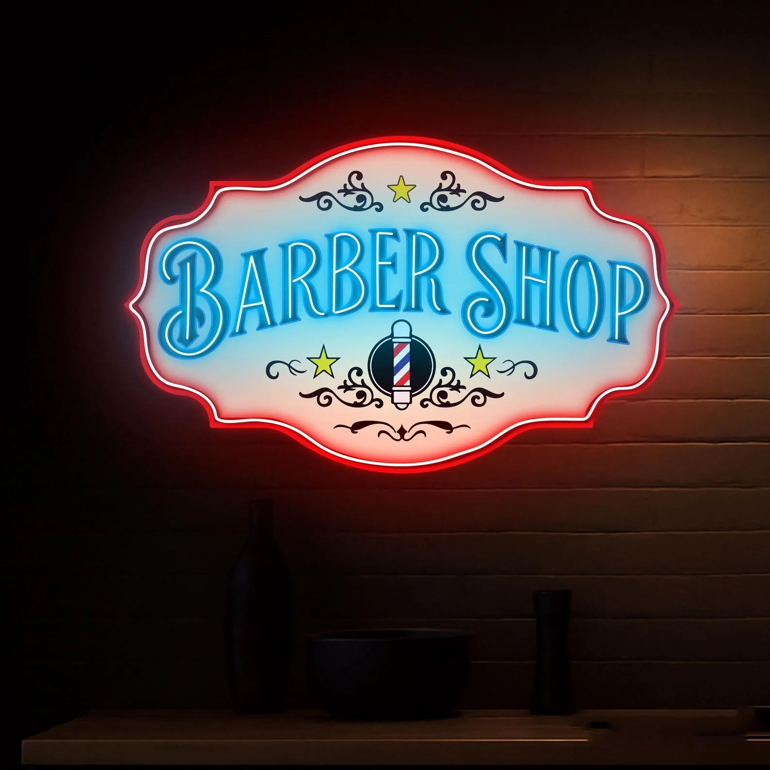 Barber Shop Neon Sign,Hair Salons Neon Sign,Barbers Wall Sign,Big Size Haircut Neon Sign,Business Owner Gift,Business Open Sign