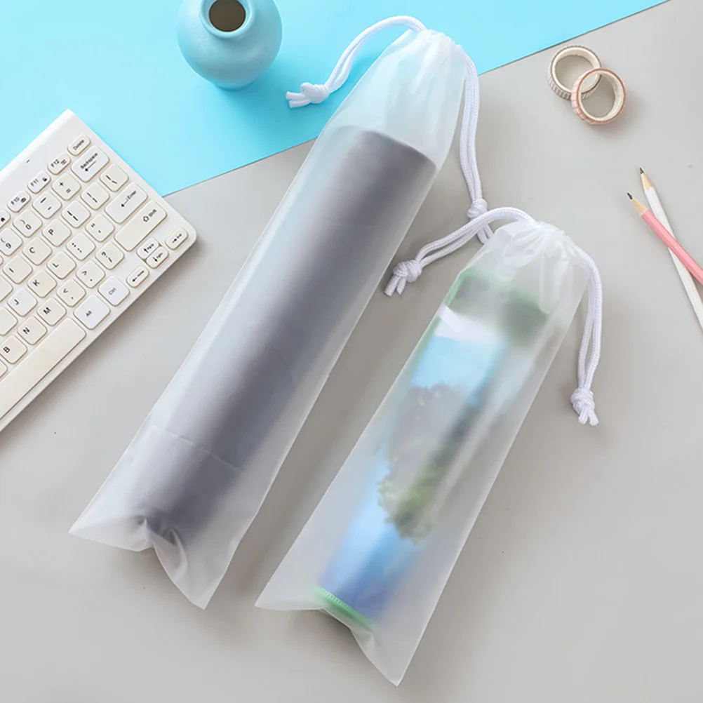 

10 Pcs Waterproof Folding Umbrella Reusable Plastic Bag for Storage Travel Portable Drawstring Pouch Keeps Umbrella Dry