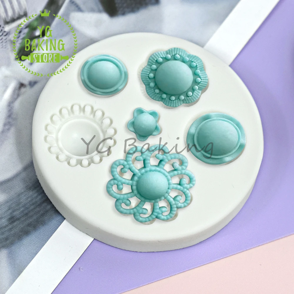 Dorica Mini Jewelry Brooch Design Silicone Mold 3D Gem Fondant Chocolate Mould DIY Clay Soap Form Cake Decorating Tools Bakeware