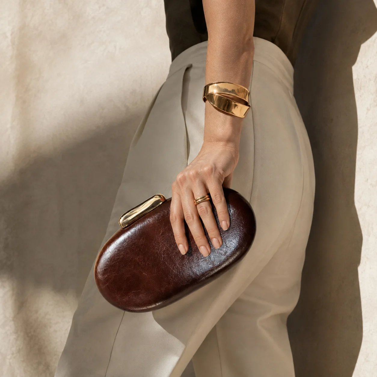 Retro Oval PU Dinner Bag Women's Handbag High-Quality Design Banquet Bag Single Shoulder Crossbody Bag