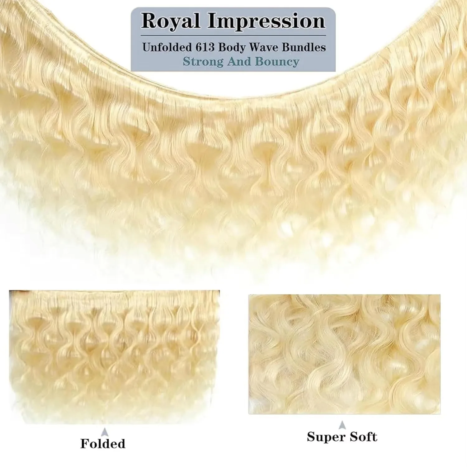 613 Blonde Body Wave Bundles Human Hair Remy Brazilian 1/3/4 Human Hair Bundles Deal Human Hair Extensions Unprocessed Virgin Vietnamese Bundles 24 26 28 30 Inch