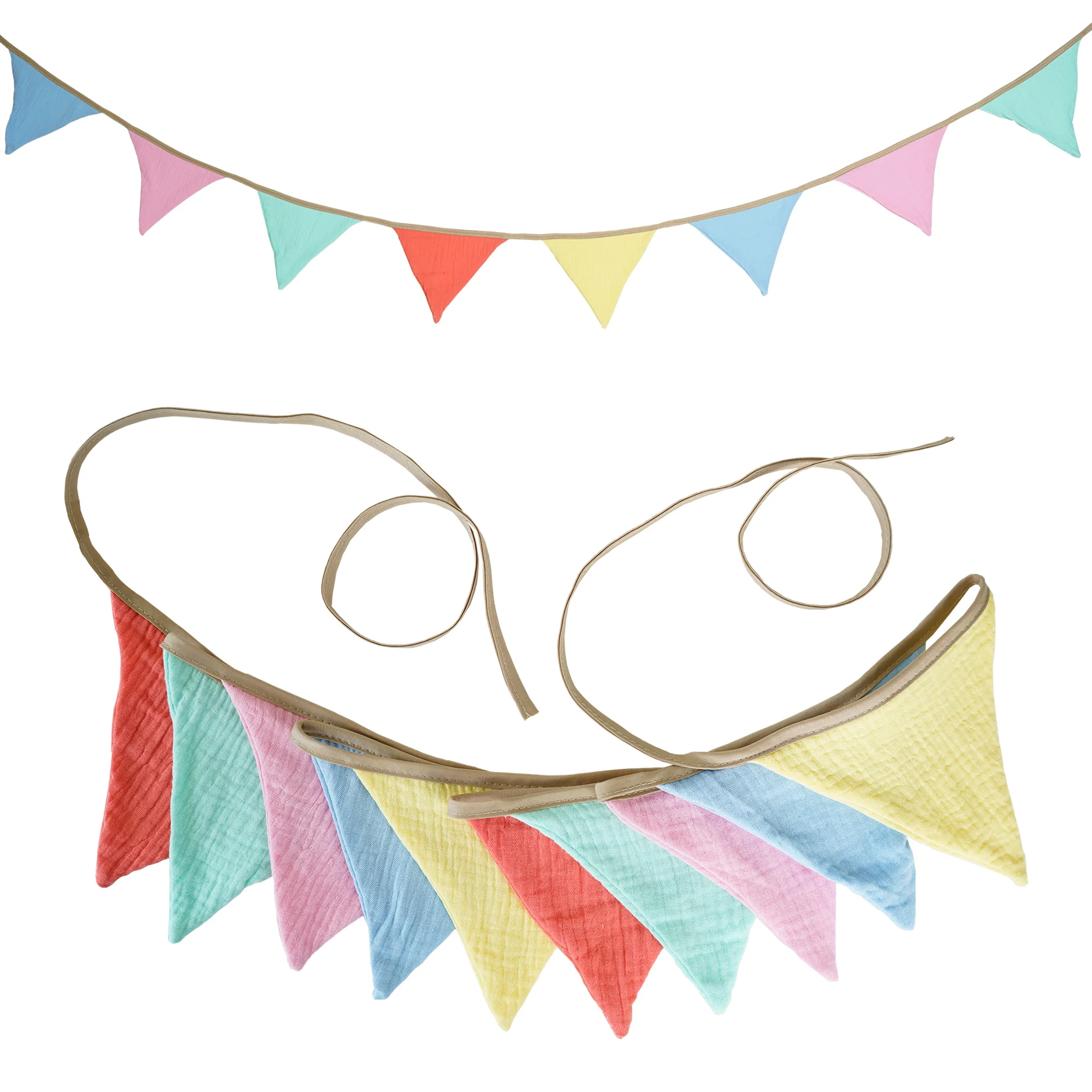 2,6 m große Wimpelkette aus Stoff für Kinderzimmer, 10-Dreieck-Wimpel-Flaggen, Party-Dekoration, Banner für Zuhause, Babyparty, Karneval, Girlande