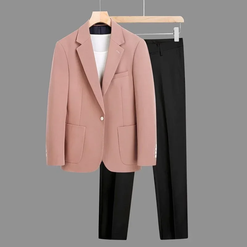 Causal handsome business suit, high-end men's two-piece casual and slim fit suit