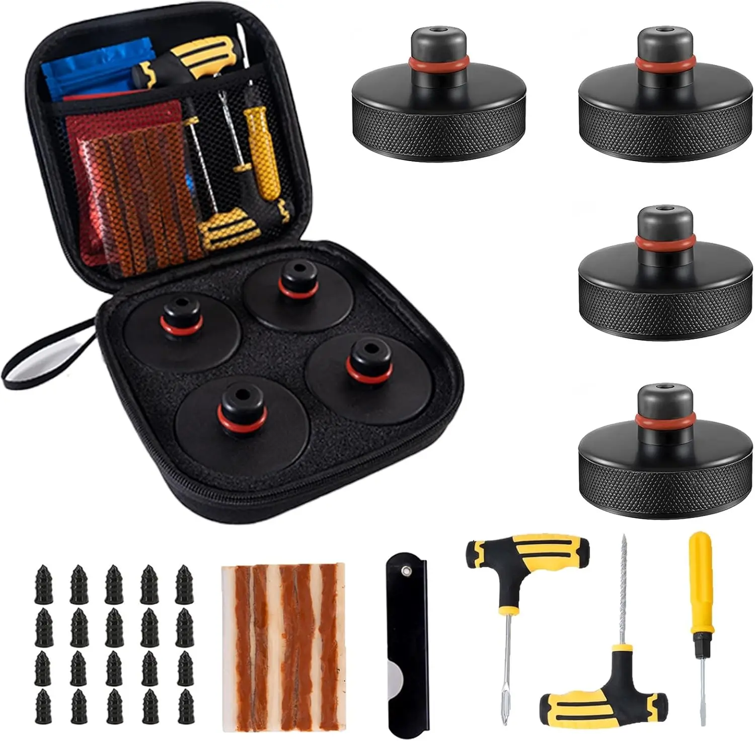 

Lifting Jack Pads for Tesla Models with Tire Repair Tools Kit, 4 Pucks in Storage Case