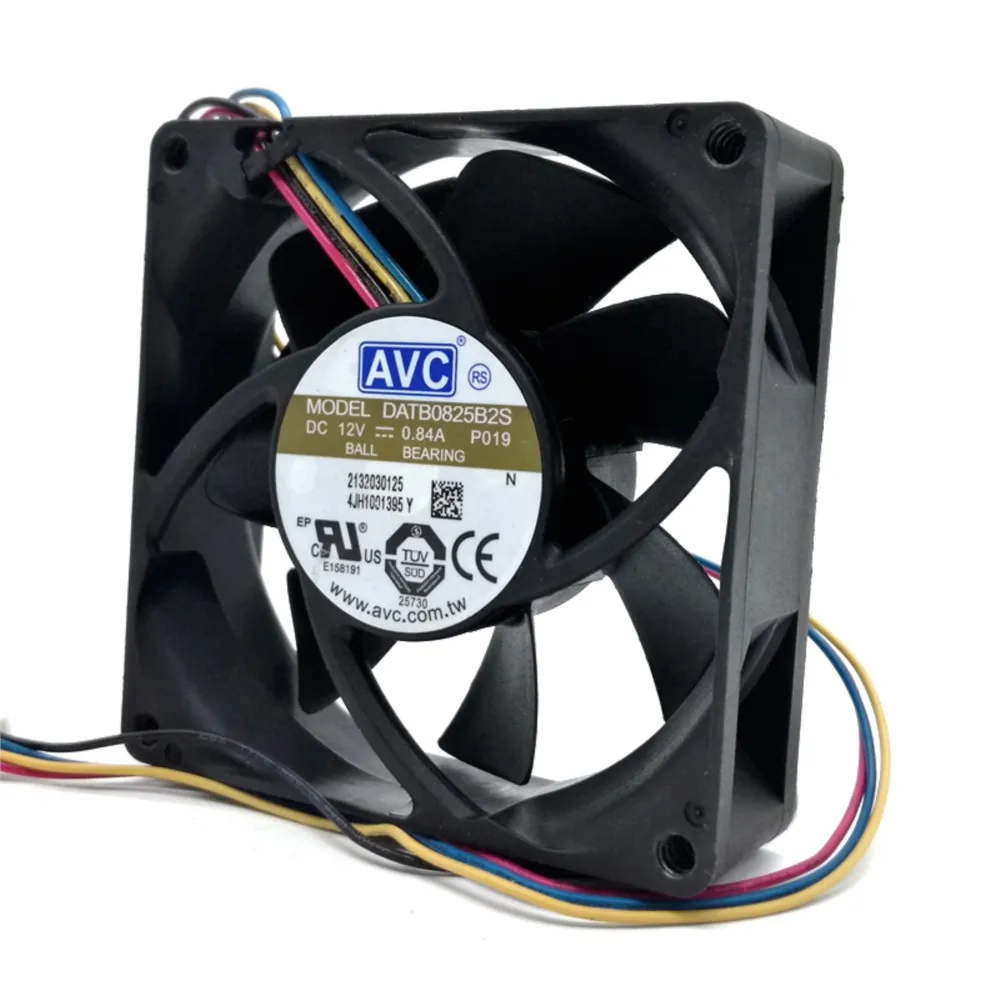 

80mm High Speed Fan for AVC DATB0825B2S 12V 0.84A PWM Cooling Fan, 6000RPM, Precision Double Ball Bearings, 4-Wire