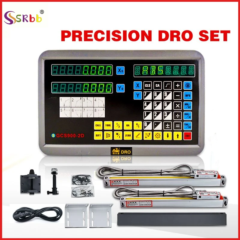 

Lathe Dro 2 Axis Digital Readout Display System + 2pcs 1000mm Linear Encoder Ootical Scale Ruler Dimensions For Milling Machine