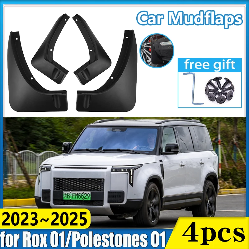 

For Polestones 01 2023 2024 2025 Rox 01 Car Front Rear Mudflaps Anti-fouling Fender Mud Flaps Guards Splash Mudguard Accessories