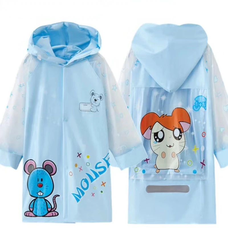 1pcs Cute Kids Raincoat Wateproof Children s Rain Poncho Rain Coat Jacket with Backpack Position Rain Coat Rainwear Rainsuit