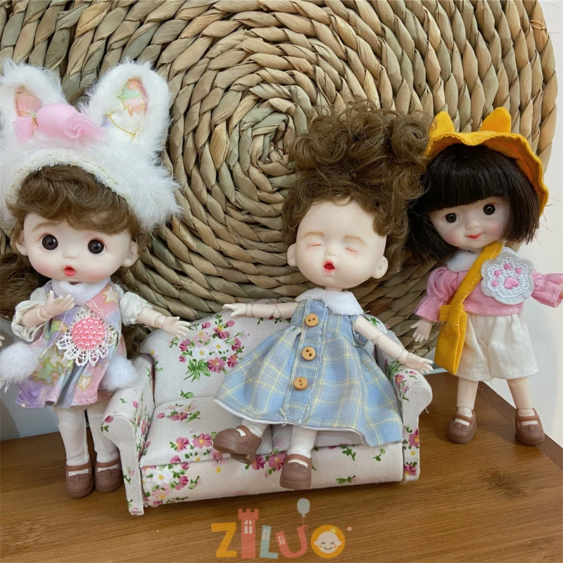 

1/12 Bjd Doll 12cm Ob11 Doll Princess Dress Up Cute Dolls 20 Movable Joints Munecas Toys Dolls for Girls Kids Gift Bjd Boneca