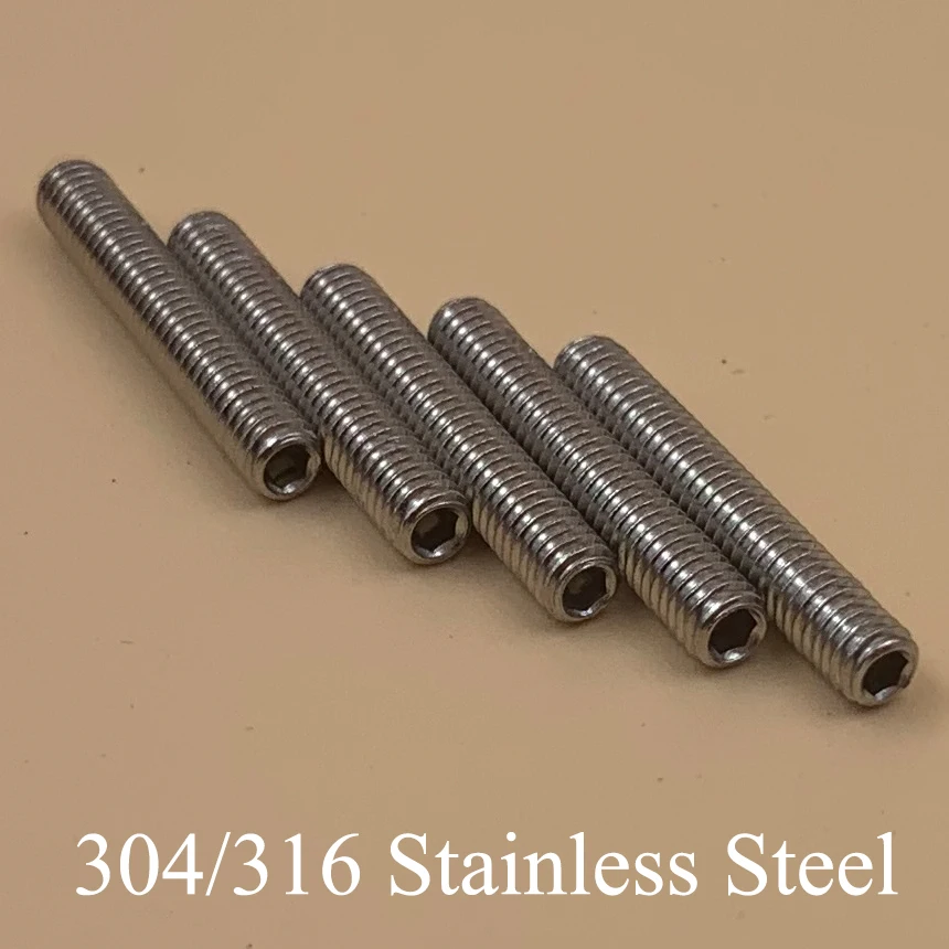 

M4 M4*3/6/8/10/12/16 M4x3/6/8/10/12/16 316 Stainless Steel DIN916 Hex Hexagonal Socket Allen Head Grub Bolt Cup Point Set Screw