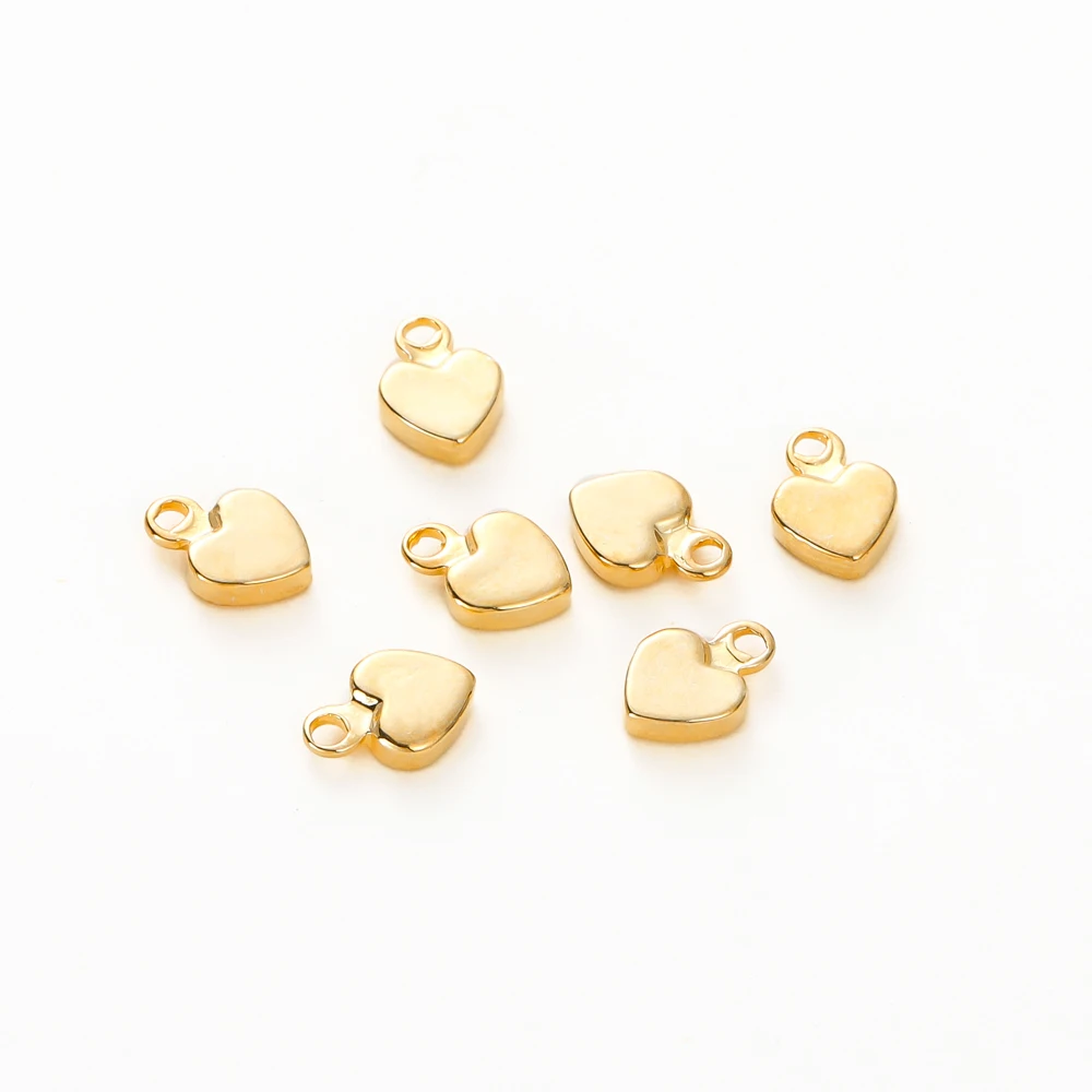 20 Stück 14K/18K vergoldete Herzform Messing Anhänger mit Loch verlängerte Kette Charms für DIY Halskette Schmuckherstellung Zubehör – Detail 8