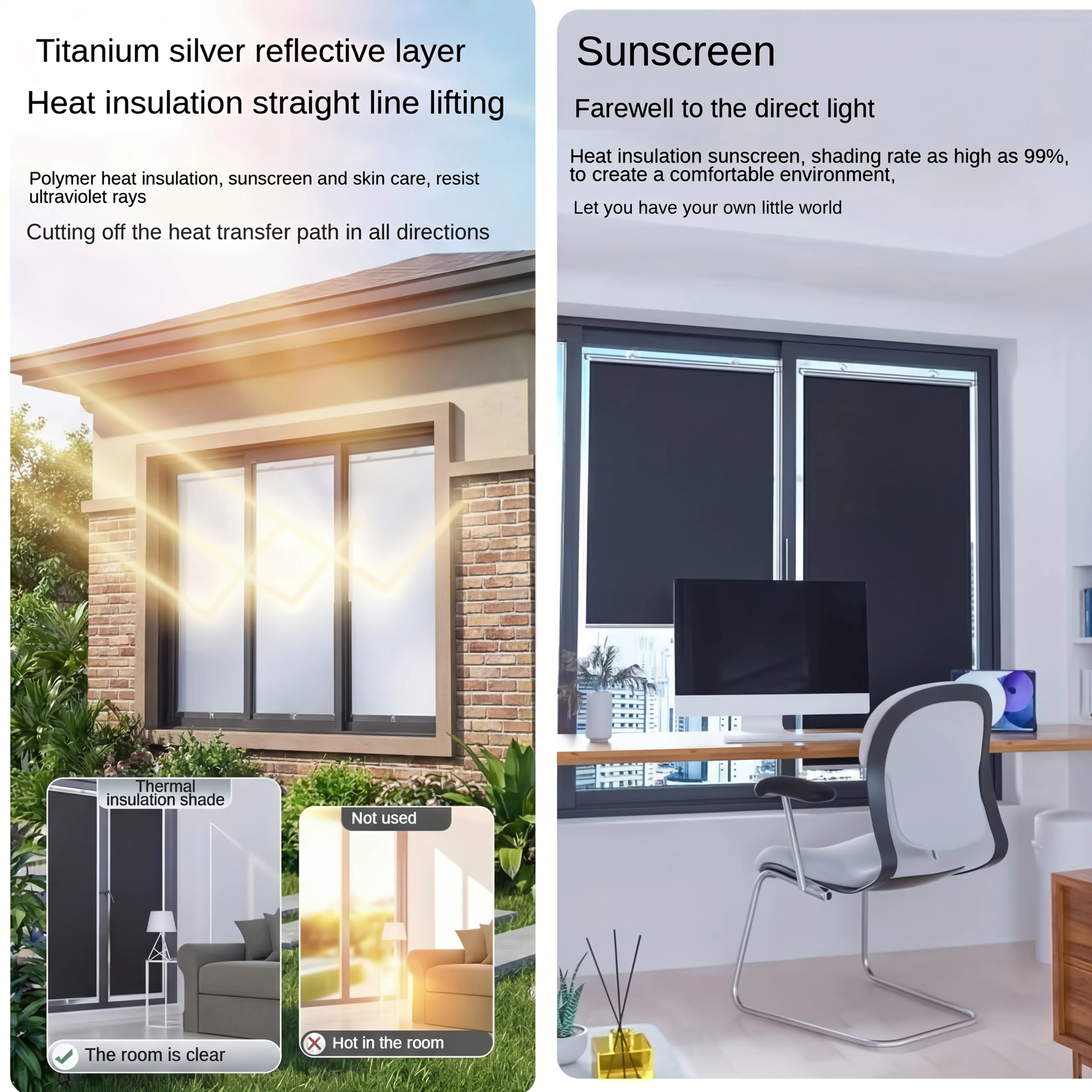 2 Stück Sonnenschutz für Hausfenster, hitzebeständig und sonnenresistent, ausziehbar mit Saugnapfmontage, einfach und leicht zu bedienen – Detail 4