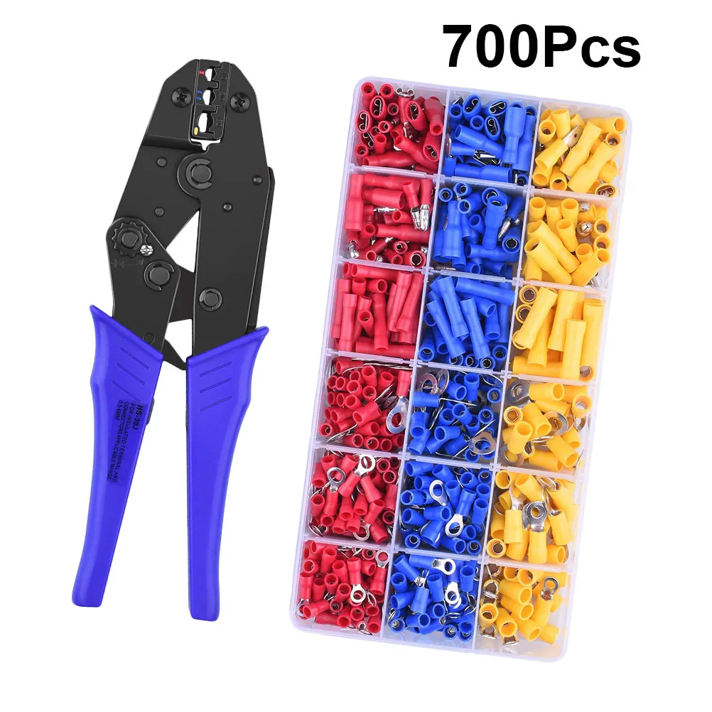 

30 J Cold Pressed Terminal Clamp Insulated Crimping Pre Insulated Wiring Pliers Blue H Steel Precision Safe