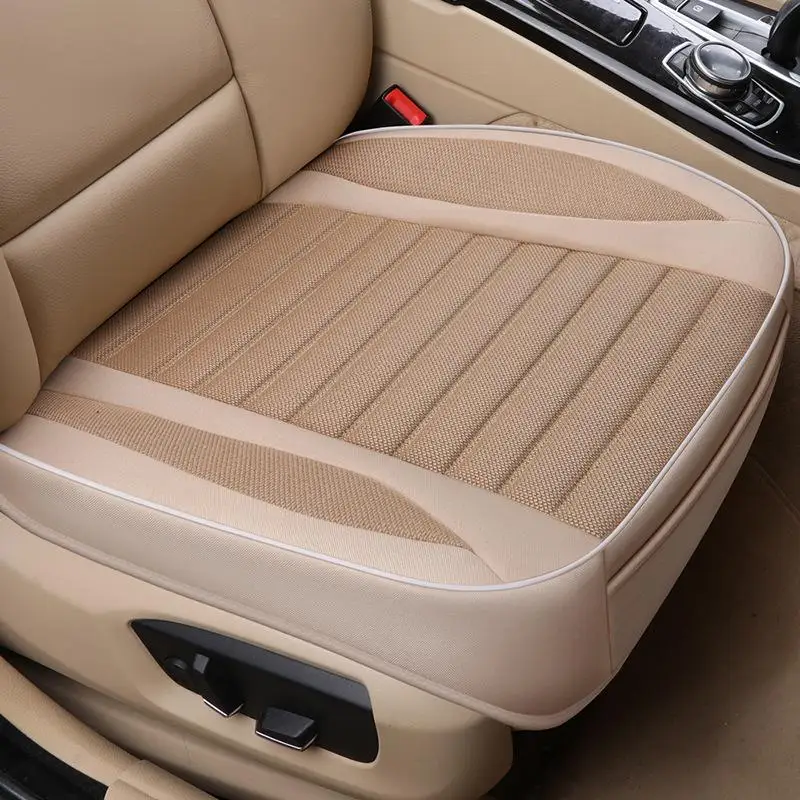 Car Seat Cover Flax Cushion Universal Breathable For Four-door Sedan Suv Car Seat Protection Dropship