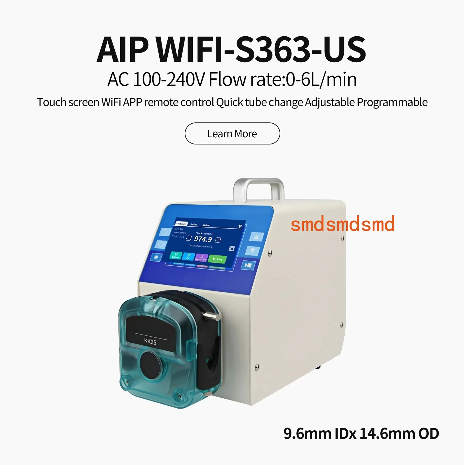 7.8L/min AIP Intelligent Peristaltic Pump AC100-240V High Flow with WiFi App Control Foot Switch RS485,0-5V/10V for Lab