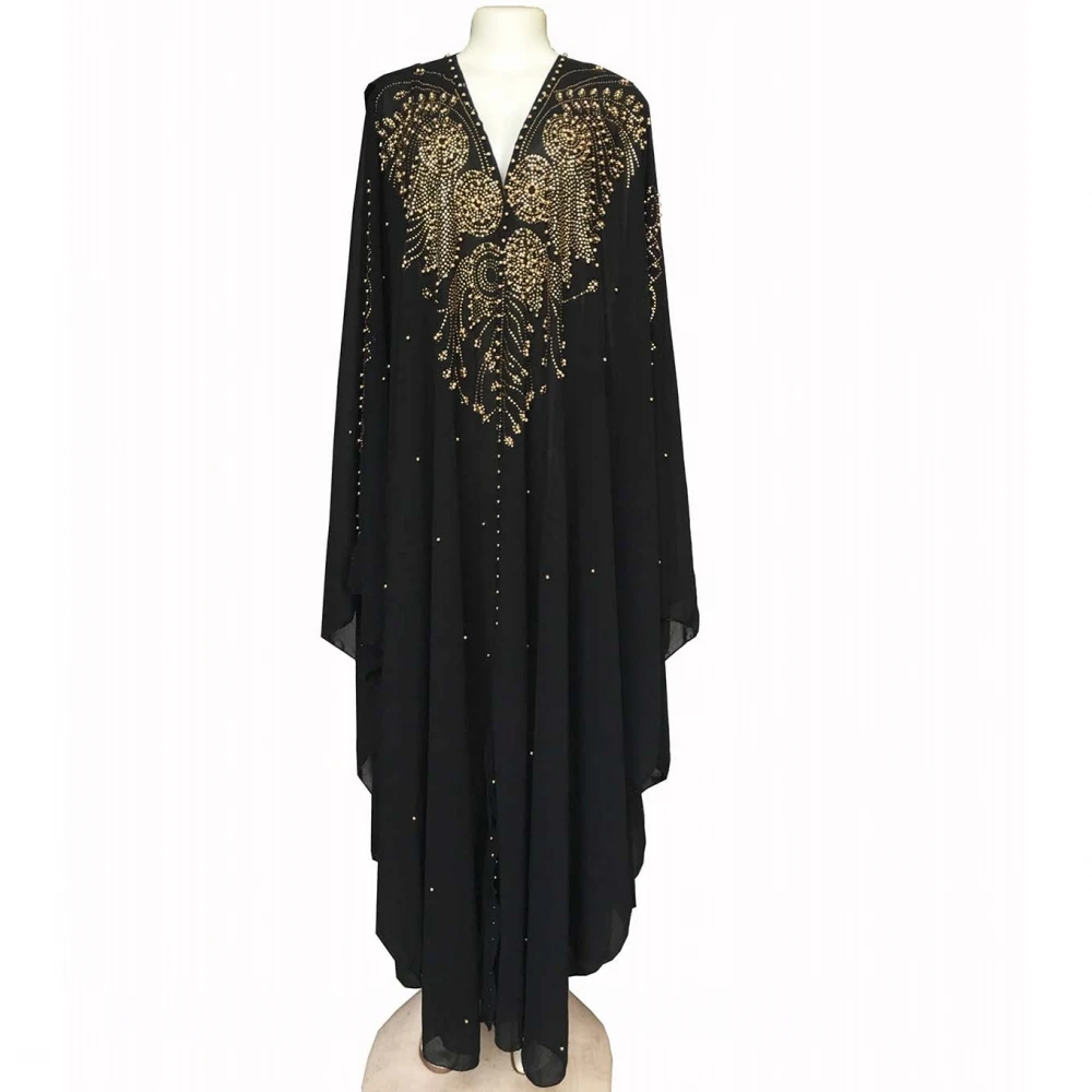 Abayas For Women Dubai Luxury Black Chiffon Boubou Muslim Fashion Dress Caftan Marocain Wedding Party Occasions Djellaba Femme