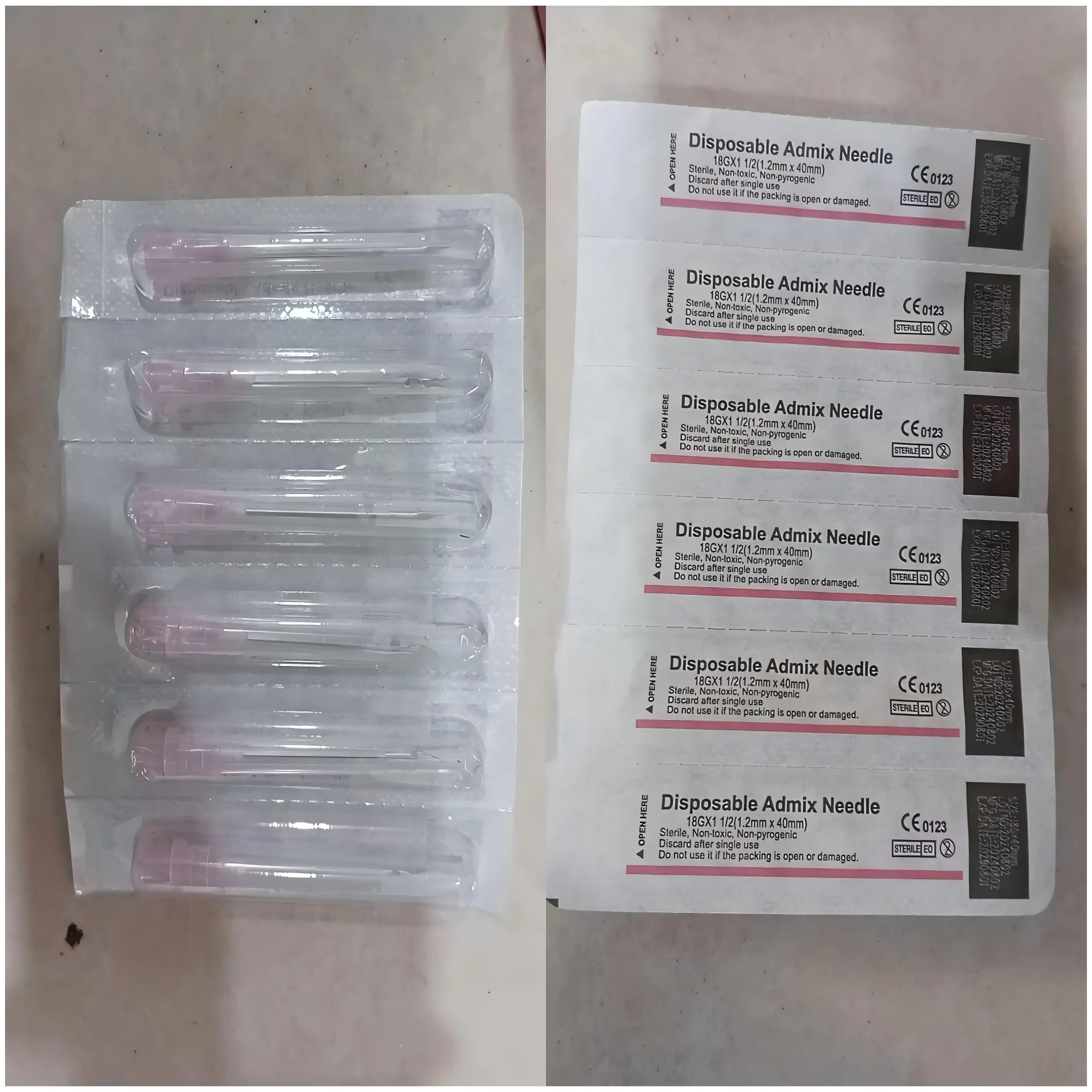 1box/100pcs Disposable sterile Admix NeedleSia 18GX1 1/2(1.2mm x 40mm)