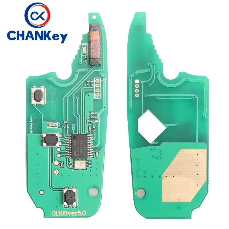 Flip Remote Delphi para Fiat, 2 ou 3 Botões, 433MHz, Fiat 500, Punto, Ducato, Stilo, Panda, Bravo, ID46, PCF7946, 7941 Chip