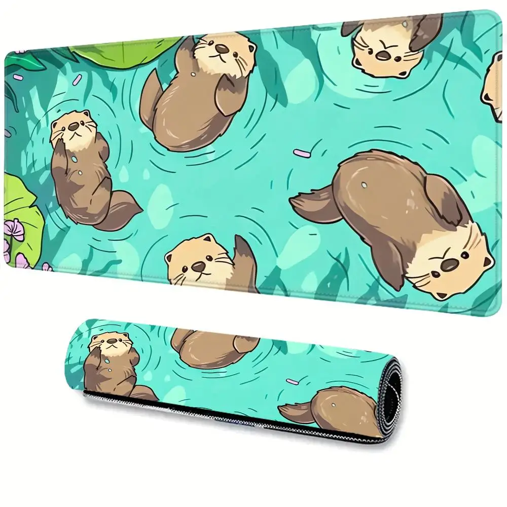 

Large Cute otter Mouse Pad XXL Game Table Mats For Home Office Computer Rubber Anti-slip Gaming Keyboard Mat Long Desk Pads